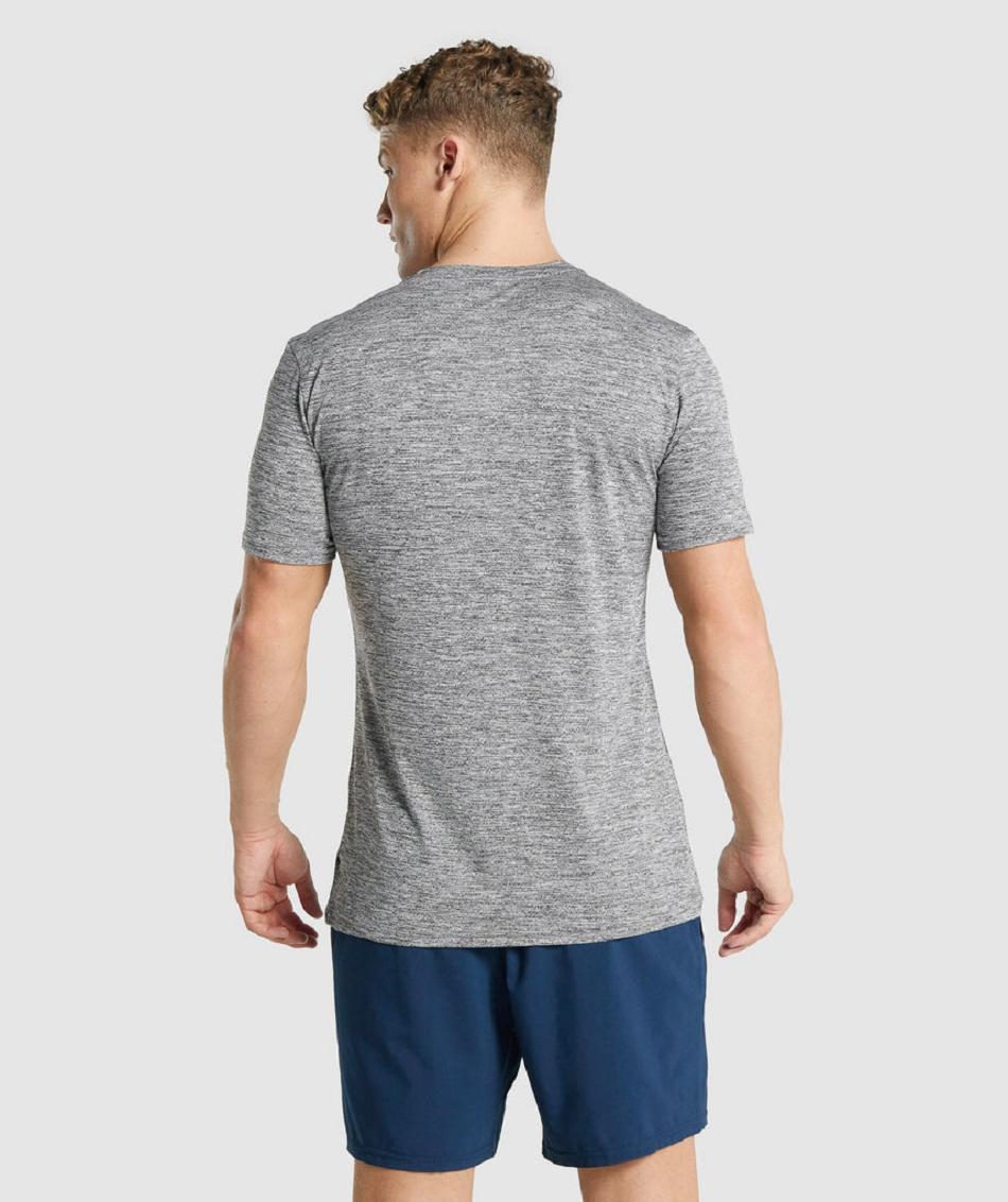 T Shirts Męskie Gymshark Arrival Marl Szare | PL 3859NWY